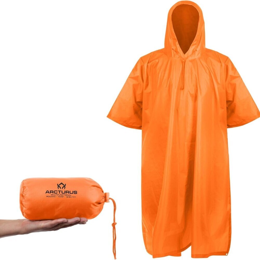 Rain Ponchos | Adjustable Hood | Waterproof Ripstop Nylon | Great for Hunting, F